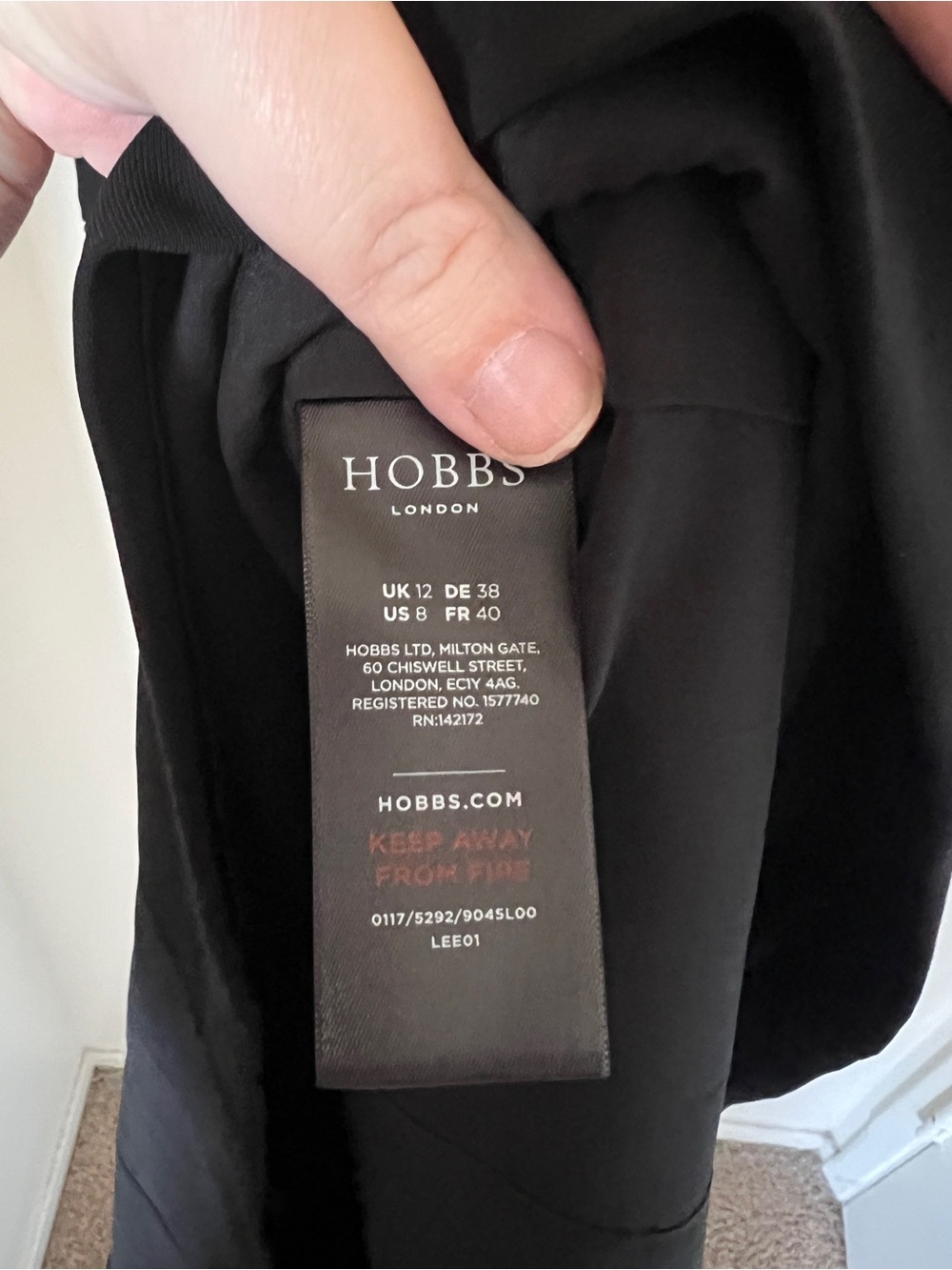 Hobbs London Celina Black Sheath Dress US 8 Tailored Career Office Midi Classic - Picture 7 of 7